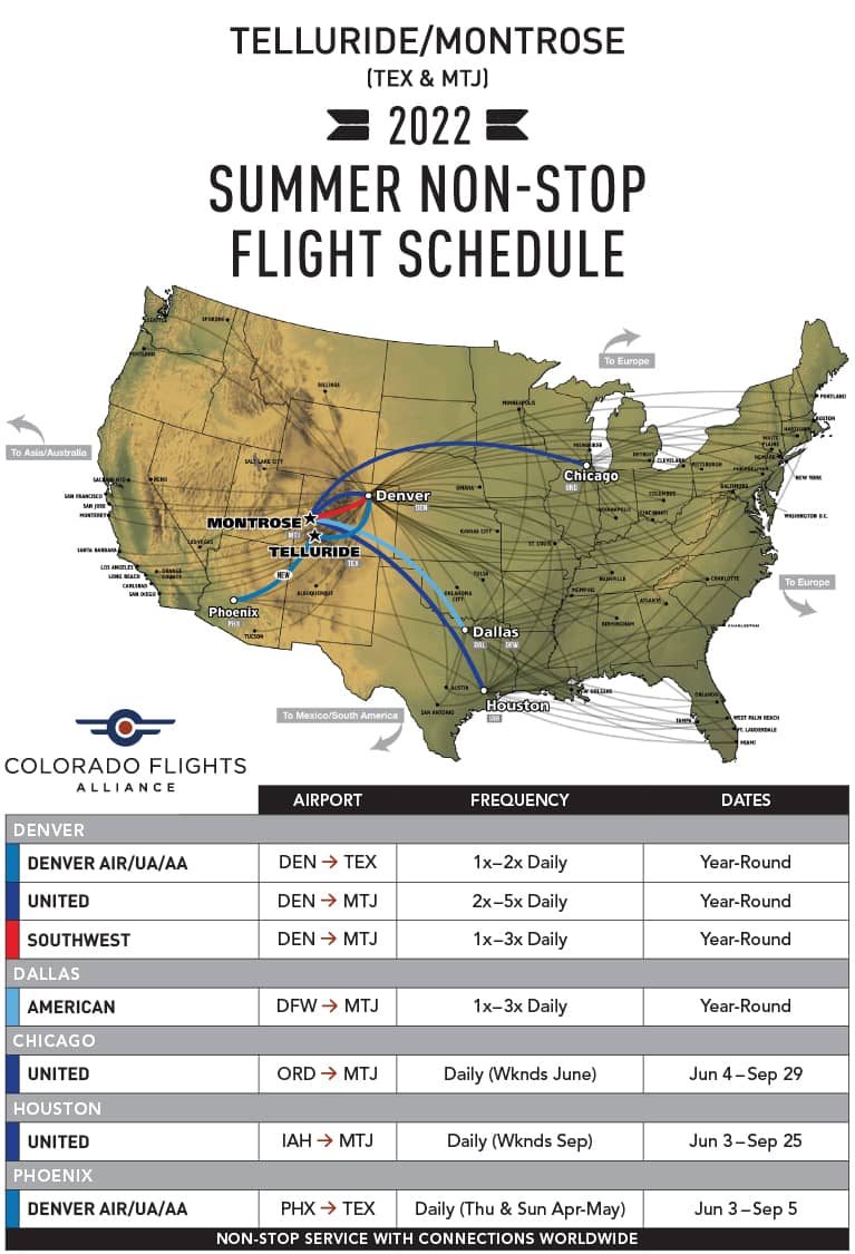 2022 Summer Non Stop Flight Schedule Telluride Mobile